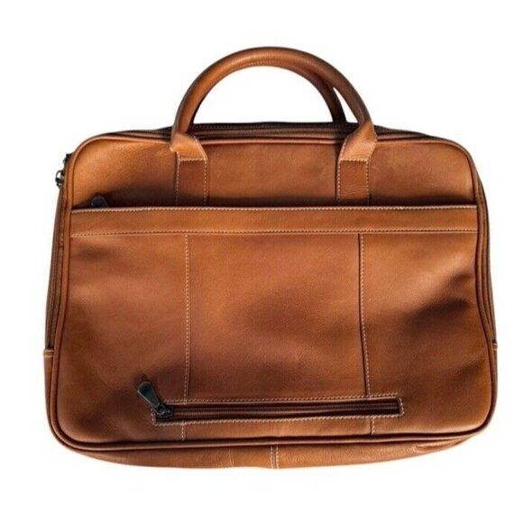 Links & Kings Mayfair Briefcase Handcrafted Tan Leather NWT - Picture 2 of 14